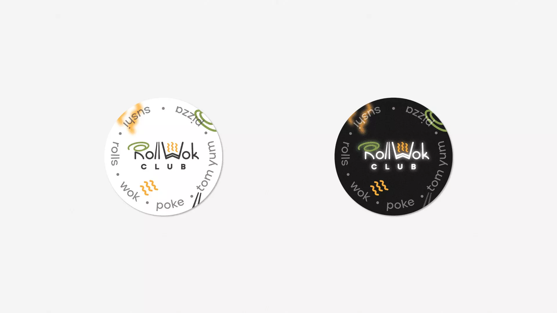 Разработка наклеек для суши-бара «Roll Wok Club» в Бугульме